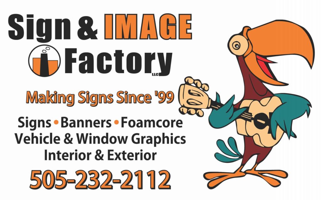 sign & image factory ad and phone number banking on community